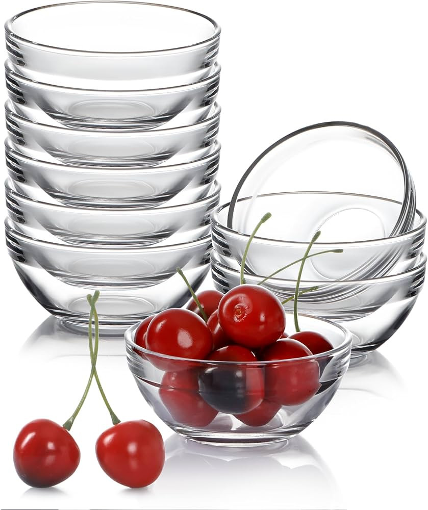 beroca Mini Glass Bowls, 3.5in 4oz Small Prep Bowl, 10 pcs Stackable Pinch Bowls for Dipping Spic... | Amazon (US)