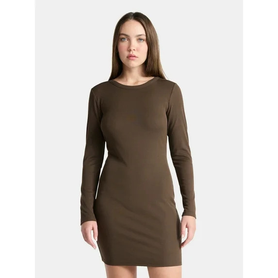 No Boundaries Mini Dress with Long Sleeves, Women’s | Walmart (US)