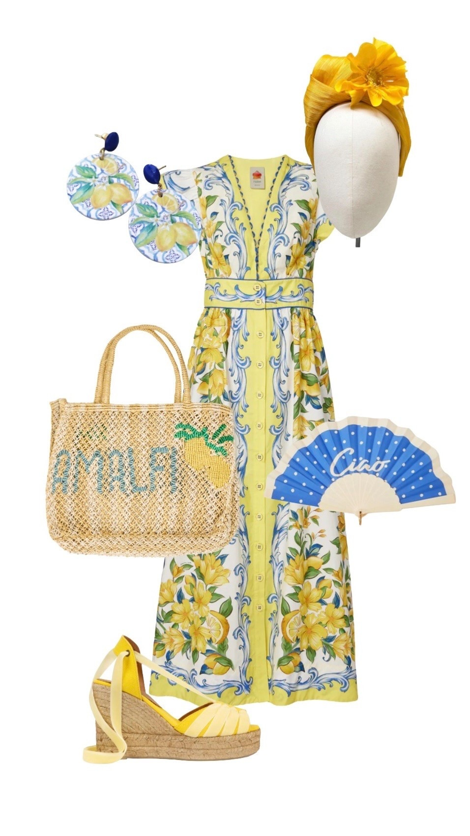 Amalfi Chic! Wherever you go you’ll bring the sunshine when you partner this stunning Italian inspired designer summer’s dress (on sale) with the perfect accessories - elevating it to so that it will turn heads on holiday at any smart occasion! 

Dress - Farm Rio at My Theresa

Amalfi Bag - The Jackson’s at Fenwicks

Yellow Espadrilles - New in at Penelope Chilvers 

Ciao Handheld Blue Fan - Monsoon
 
Yellow Headband Floral Fascinator and Earrings - Etsy

#LTKdresses #LTKuk

#LTKsummer #LTKluxury #LTKeurope