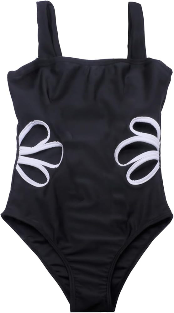 Dtone Girls One Piece Swimsuit Cut Out Bathing Suits Beach Swimwear for Kids 7-12 Years | Amazon (US)