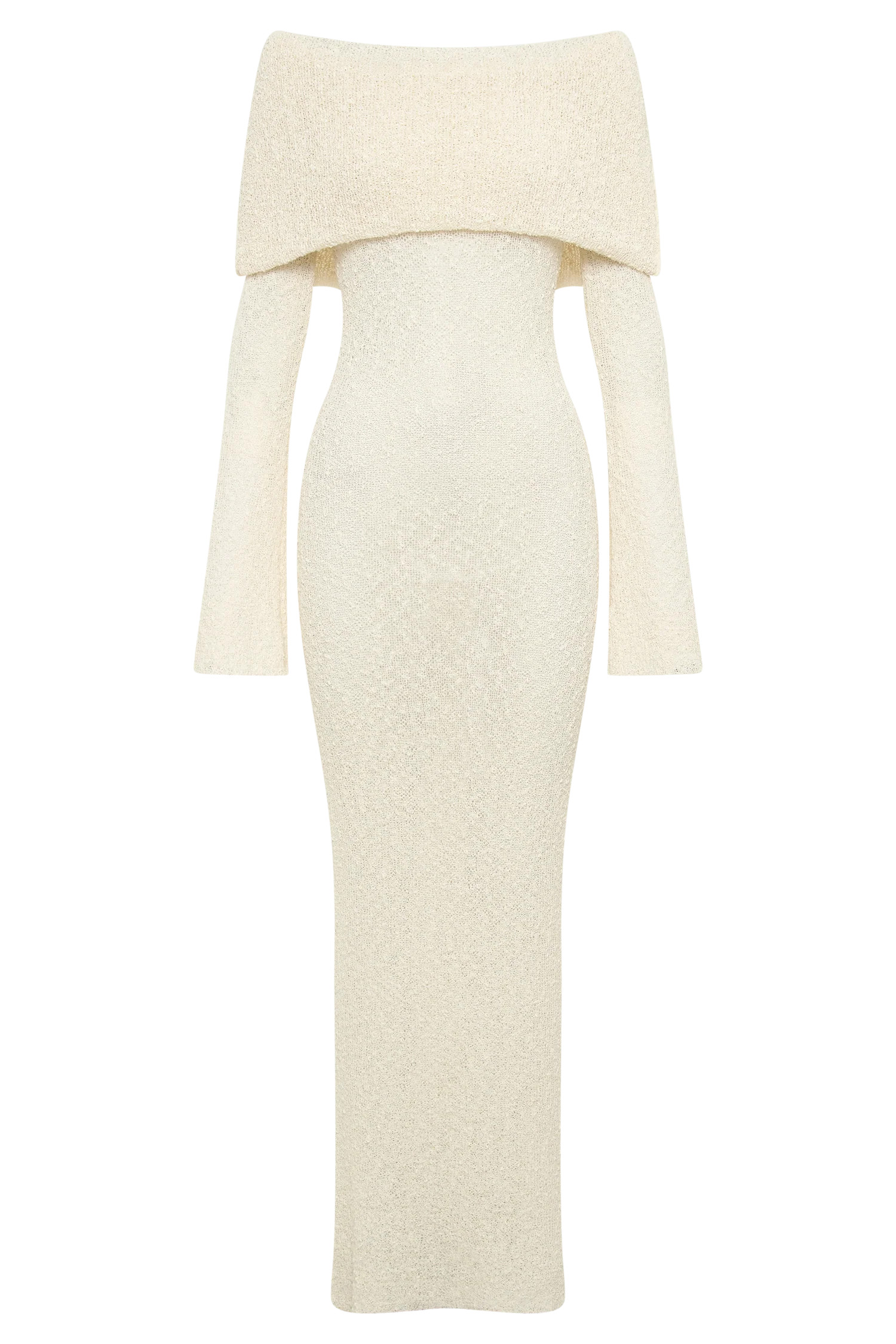 Marisol Off Shoulder Boucle Maxi Dress - Ivory | Meshki (APAC)