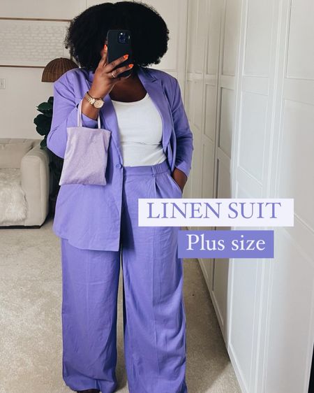 Plus size linen suit. Linked to a similar one below 

#LTKmidsize #LTKplussize #LTKcanada