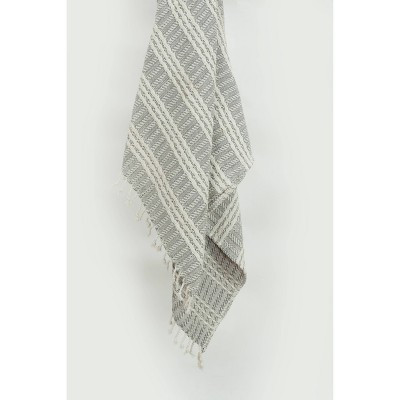 50"x60" Multi Striped Throw Blanket Ivory/Gray - Rizzy Home: Cotton, Loomed, Fringe Detail | Target