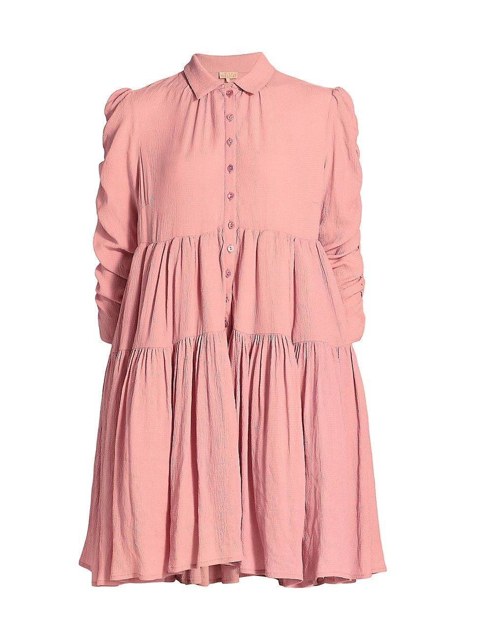 Crepe Tiered Shirtdress | Saks Fifth Avenue