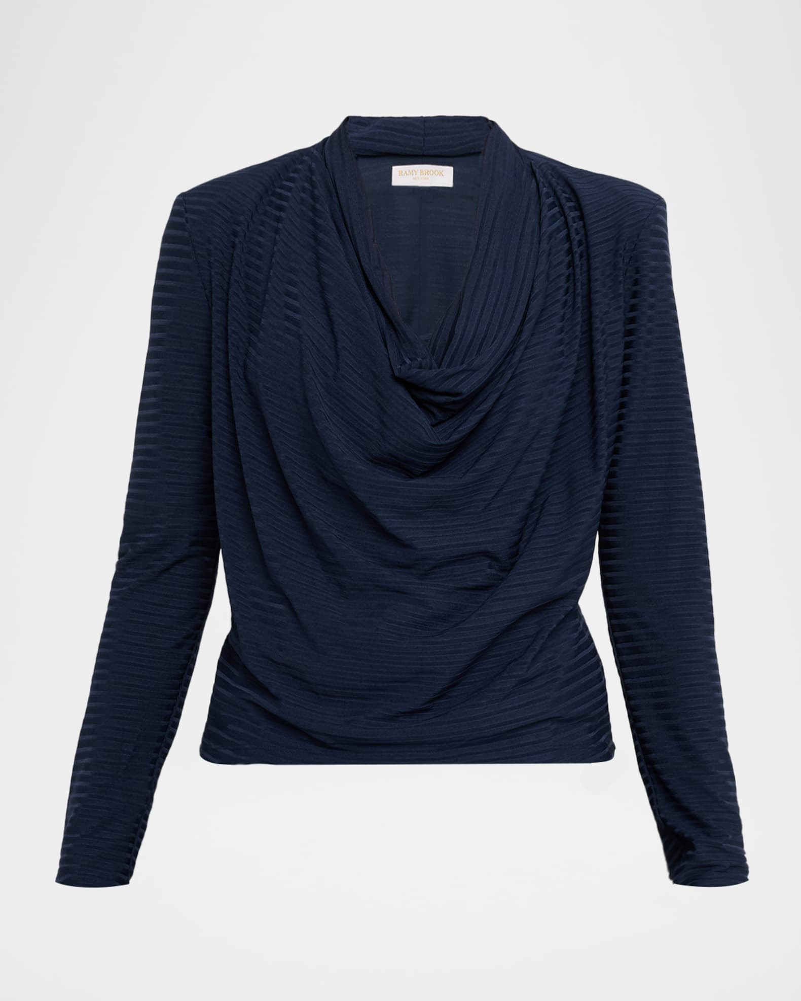 Antonia Ribbed Cowl-Neck Blouse | Neiman Marcus