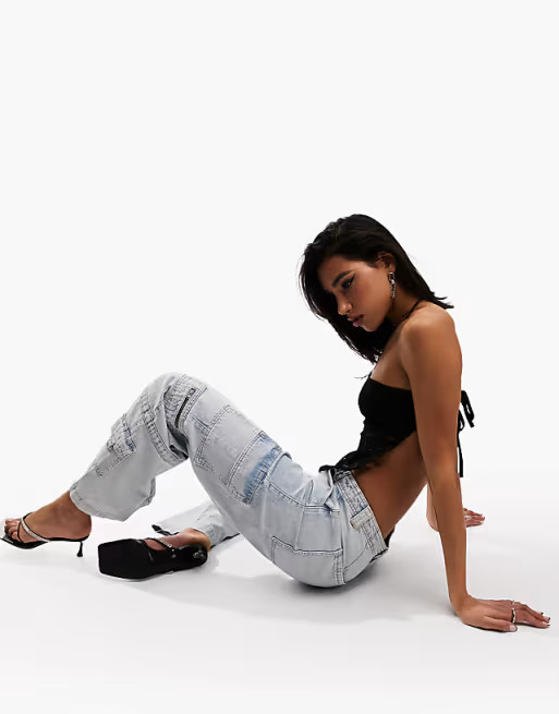 ASOS DESIGN ultimate cargo jean in light blue | ASOS (Global)