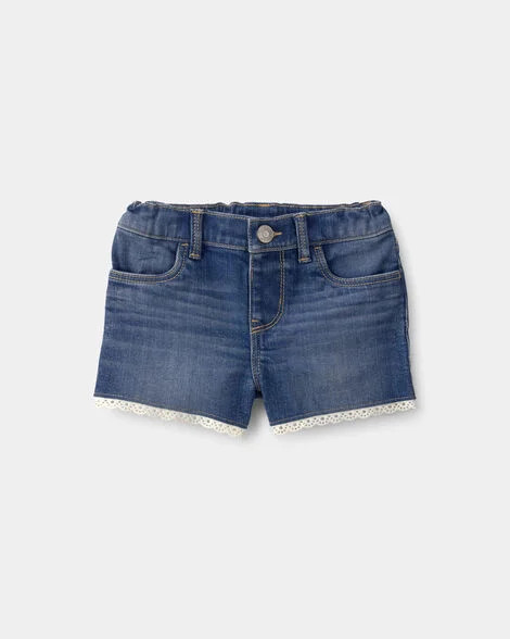 Toddler Girl Eyelet Trim Denim Shorts - Dark Wash - OshKosh B'gosh | Carter's | Carter's Inc