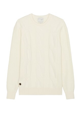Sheep Inc. The Cable Crewneck Sweater in White - Cream. Size L (also in ). | FWRD 