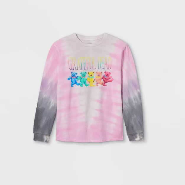 Kids' Grateful Dead Tie-Dye Long Sleeve Graphic T-Shirt - art class™ Pink | Target