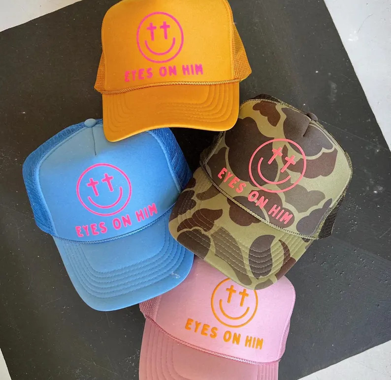 Custom Christian Hat for Youth Group Gift Idea Retro Jesus Hat Smiley Face Hat Religious Wear for... | Etsy (US)