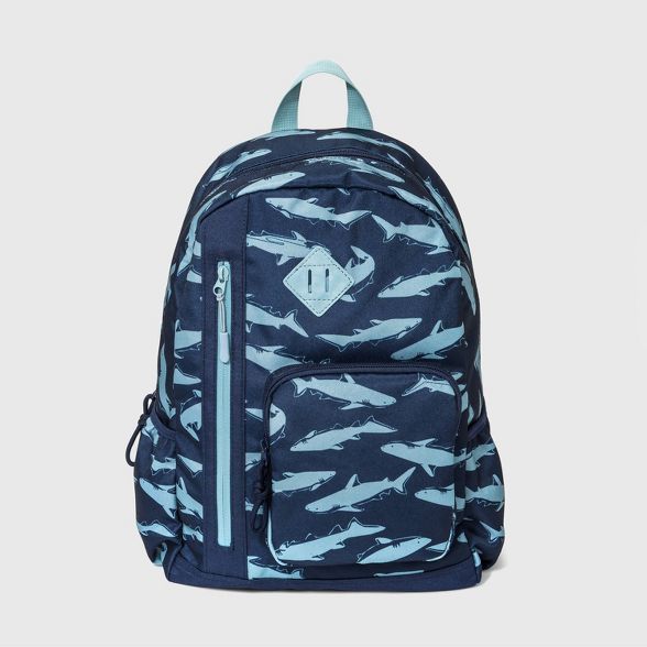 Boys' Shark Printed Backpack - Cat & Jack™ Navy | Target