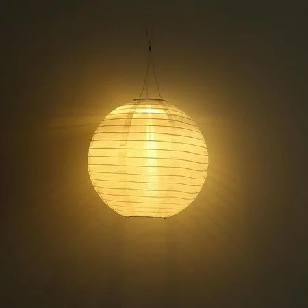 EDFRWWS 8 inch LED Round Solar Lantern Waterproof Pendant for Garden Decor (White) | Walmart (US)