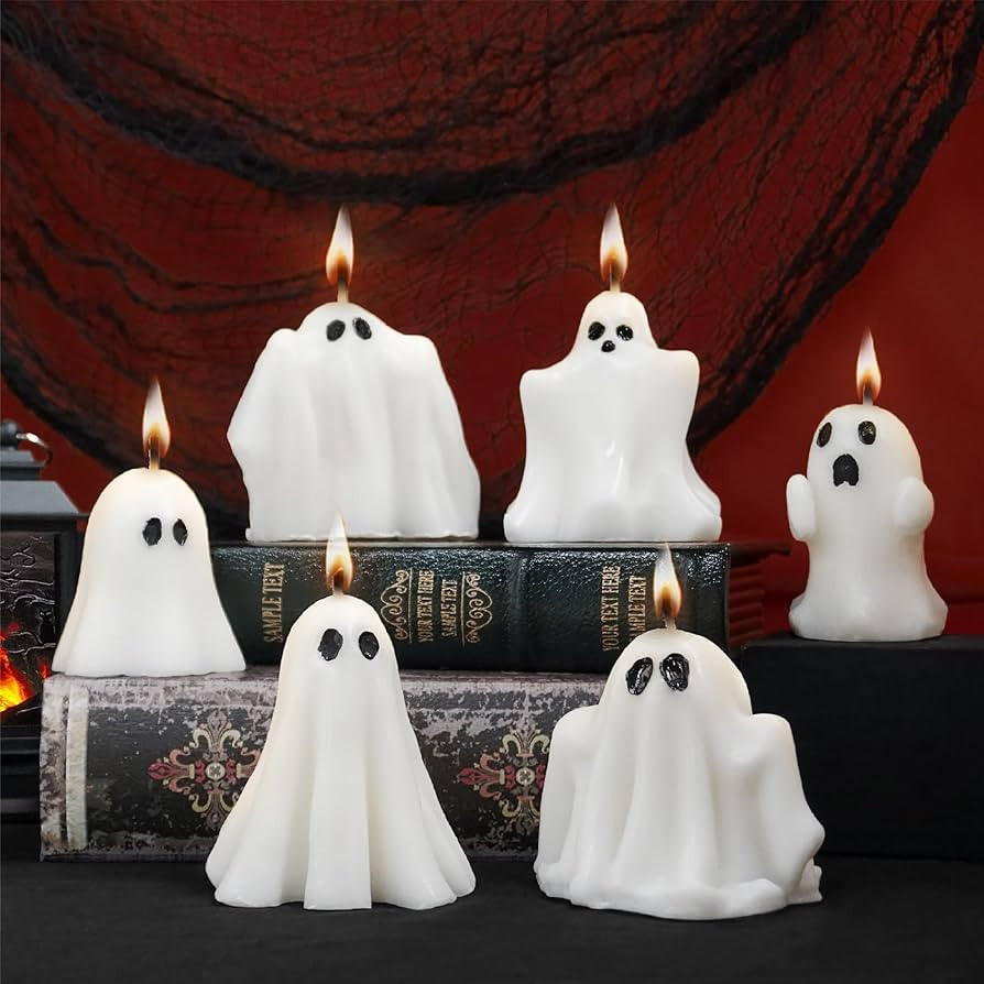 Halloween Decorations Ghost Candles Decor - 6Pcs Cute Scented Halloween Candles Party for Indoor ... | Amazon (US)