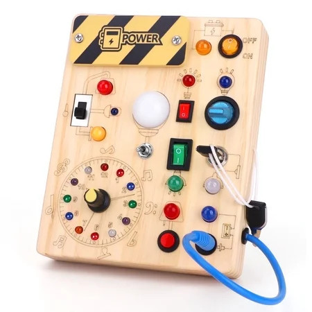 Konijiwa Montessori Busy Board with LED Light Switches, Toddler Sensory Travel Toys for 1-3 Year Old Boys and Girls | Walmart (US)