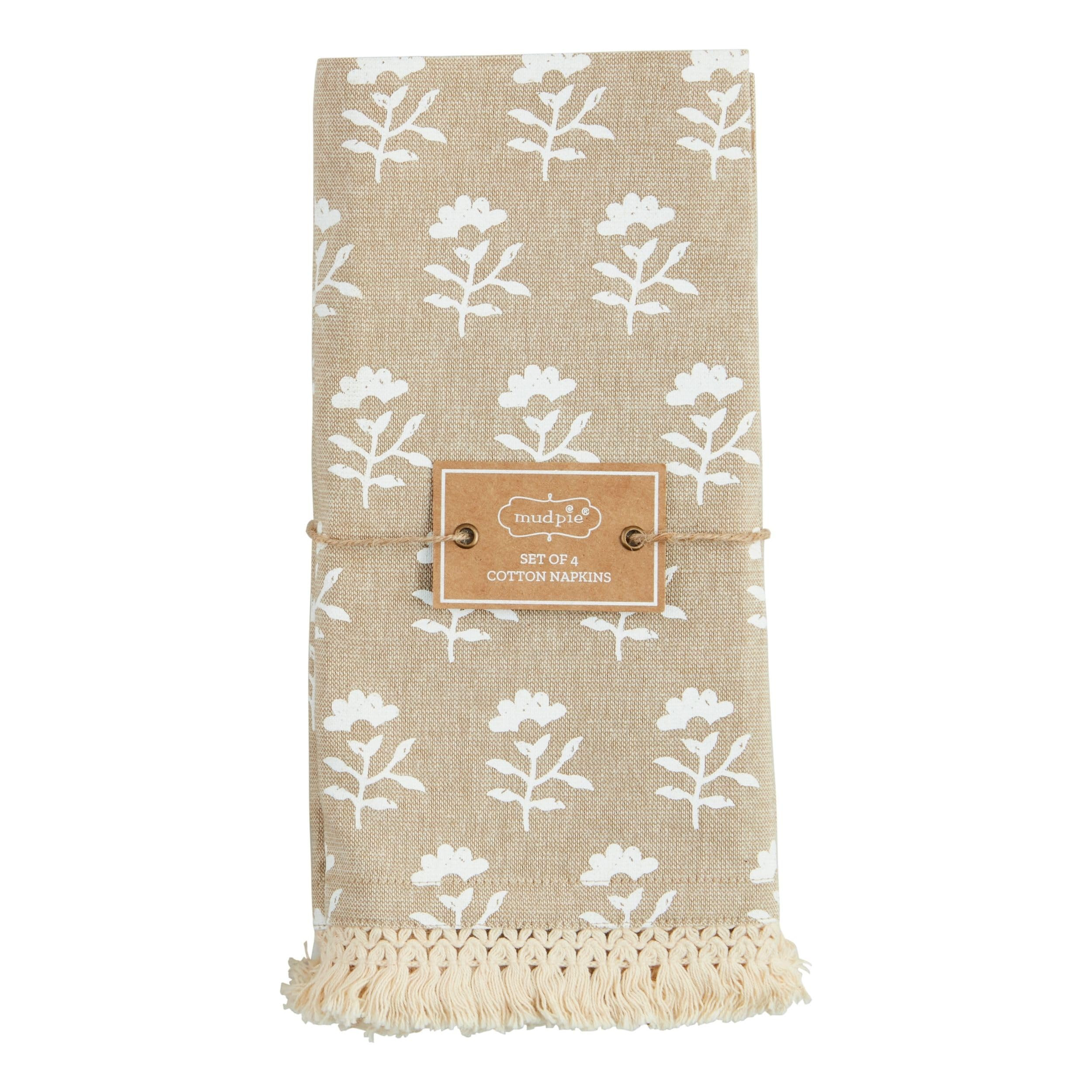 Mud Pie Fringe Trim Cloth Napkin, 18" x 18" | Amazon (US)