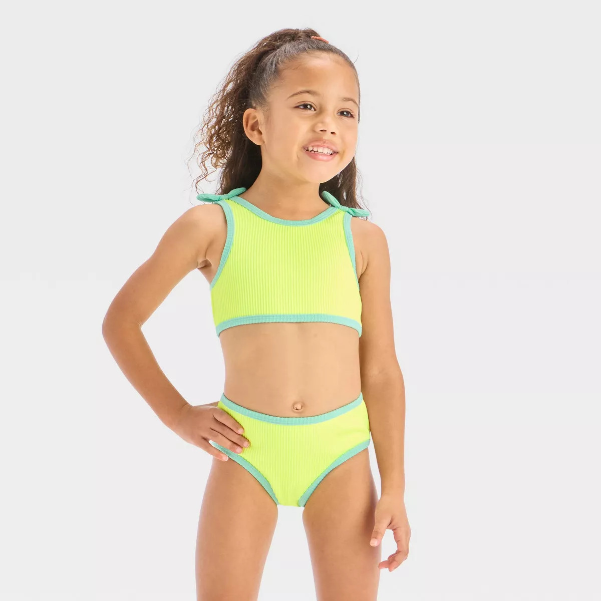 Toddler Girls' Ribbed Value Bikini Set - Cat & Jack™ Yellow 5T | Target