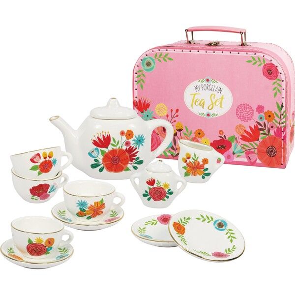 Porcelain Tea Set, Carry Case | Maisonette