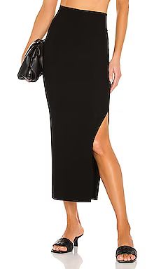 Enza Costa Silk Rib Pencil Skirt in Black from Revolve.com | Revolve Clothing (Global)