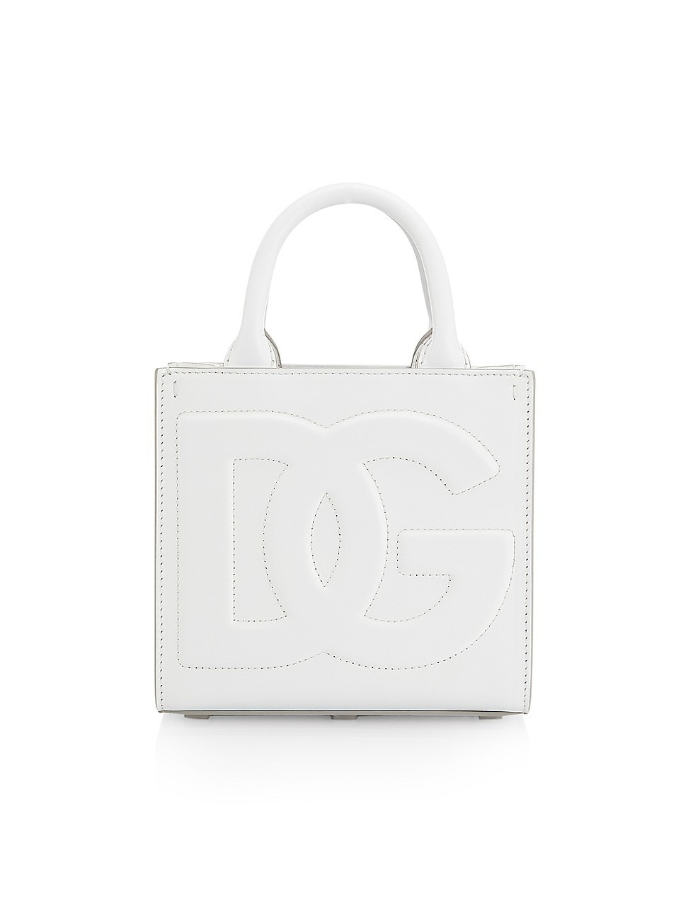 Women's Small DG Daily Leather Top-Handle Bag - Bianco Ottico | Saks Fifth Avenue