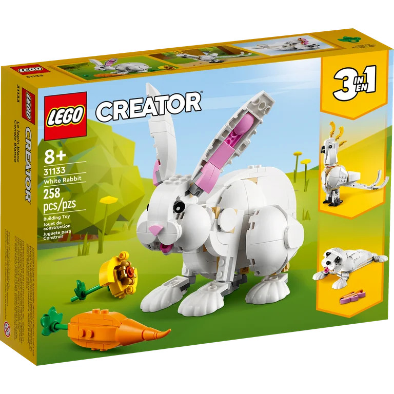 LEGO Creator 3 in 1 White Rabbit Animal Toy Building Set, STEM Toy for Kids 8+, Transforms from B... | Walmart (US)