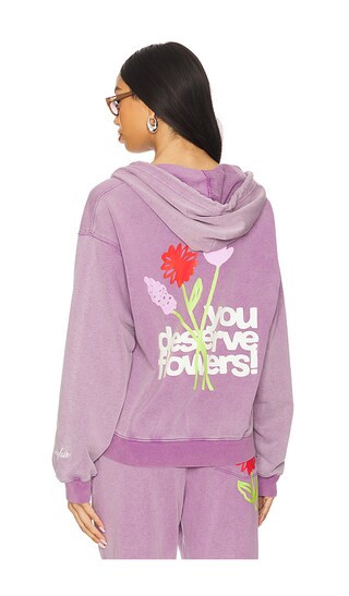 The Mayfair Group You Deserve Flowers Fitted Hoodie in Purple. - size M/L | Revolve Clothing (Global)
