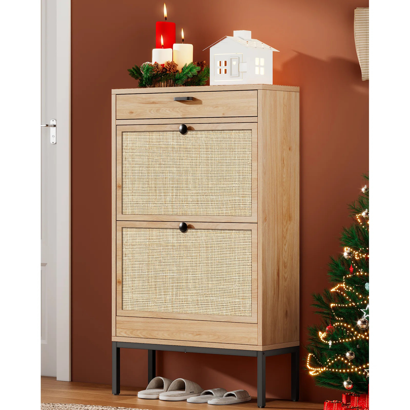 Latitude Run® Boho Natural Rattan Shoe Storage Cabinet & Reviews | Wayfair | Wayfair North America