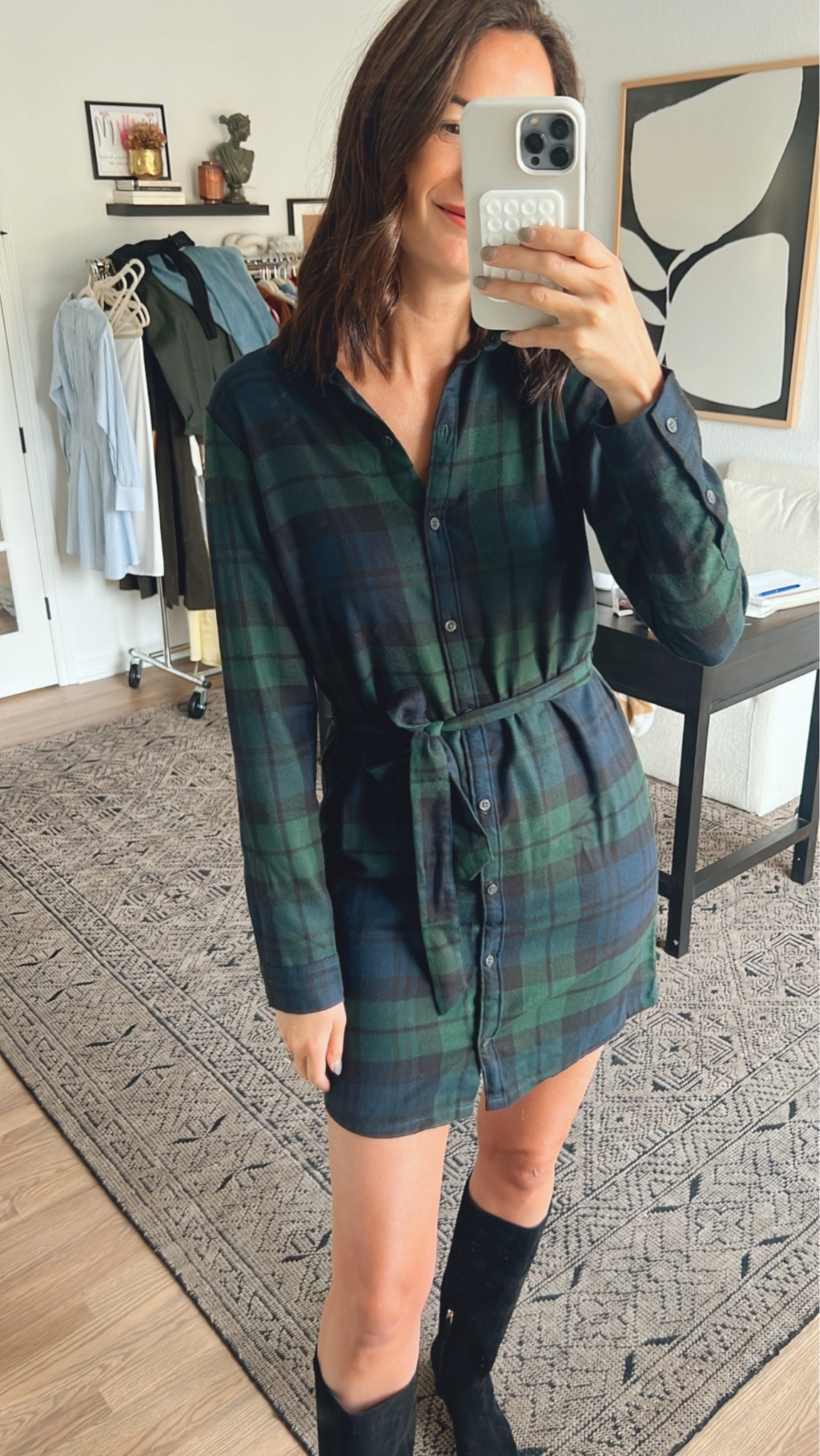 flannel shirt dress abercrombie Women's Flannel Shirt Dress | Women's Clearance