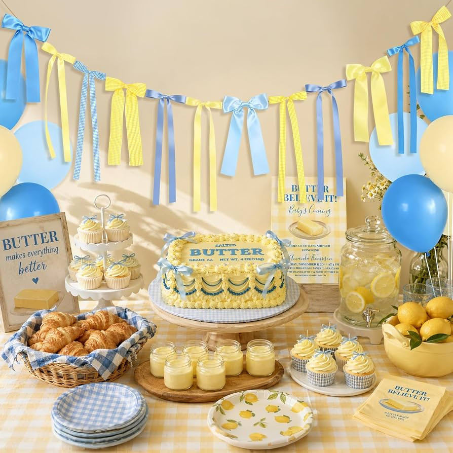 for Butter Party Decorations, Funny Butter Baking Birthday Party Supplies, Yellow Lemon Bridal Sh... | Amazon (US)