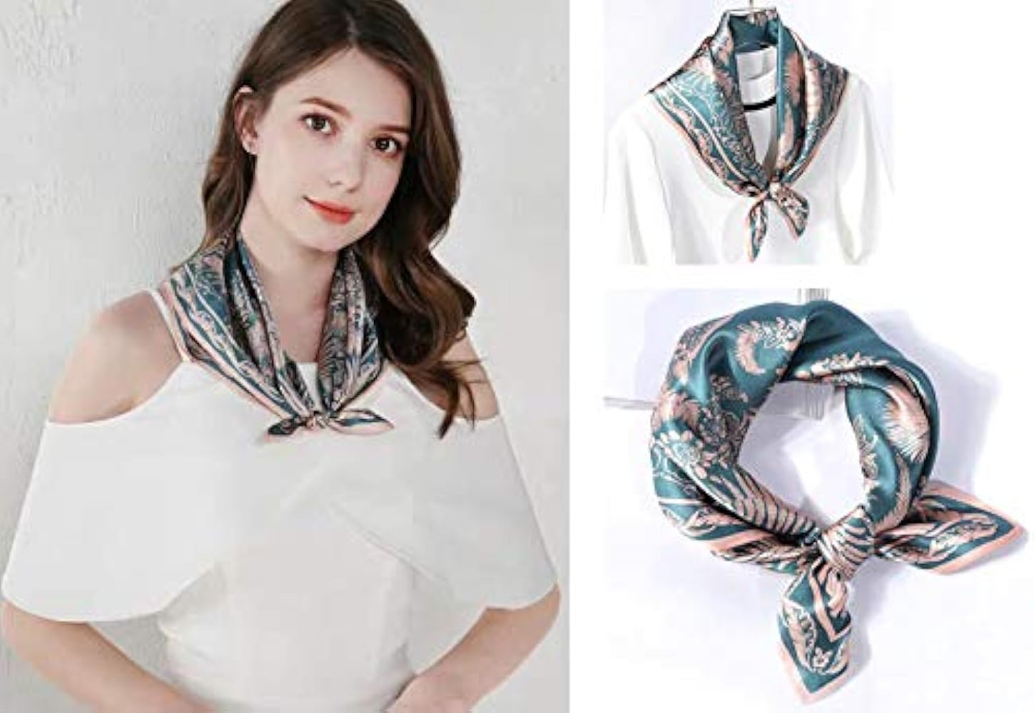 ANDANTINO 100% Real Mulberry Silk Scarf -21'' x 21''- Lightweight Neckerchief –Women Men Small ... | Amazon (US)