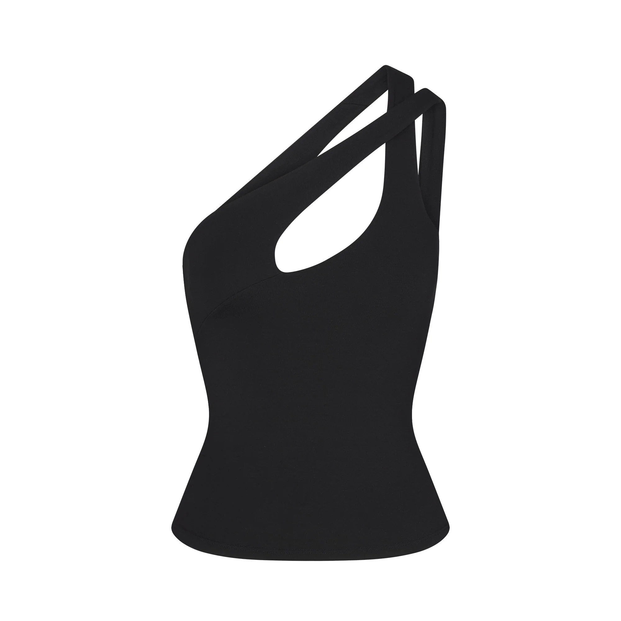 SKIMS One Shoulder Top | Black | Medium | Smooth Layers | SKIMS (US)