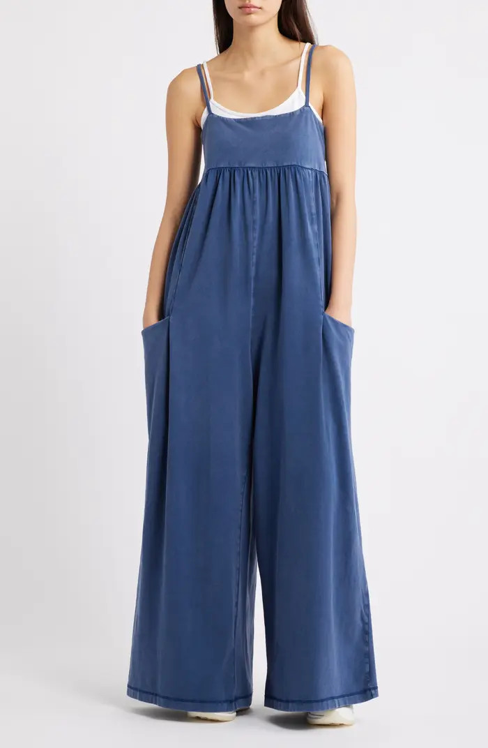 Free People FP Movement Hot Shot Strappy Stretch Cotton Jumpsuit | Nordstrom | Nordstrom