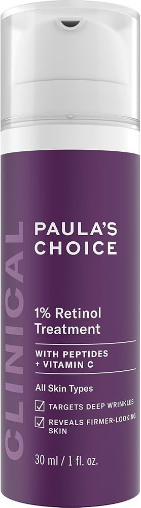 Paula's Choice CLINICAL 1% Retinol Treatment Cream with Peptides, Vitamin C & Licorice Extract, A... | Amazon (US)