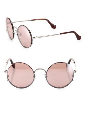 55MM Mirrored Round Sunglasses | Saks Fifth Avenue