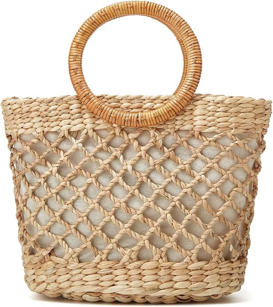 Tote Bag for Women Large Straw Beach Bag Summer Woven Tote Bags Straw Hobo Handbag Purse Fashion ... | Amazon (US)