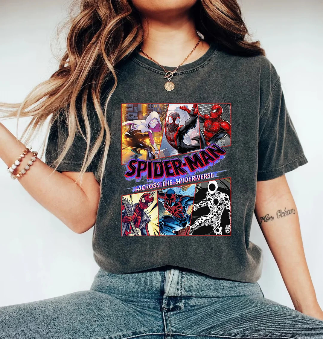 Spider-Man Across the Spider-Verse Characters Shirt, Superhero Shirt, Disneyland Trip, MCU Fans G... | Etsy (US)