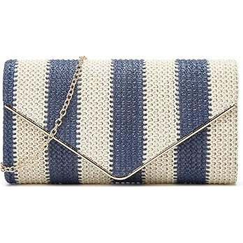 Straw Clutch Bag Women Summer Woven Handbag Striped Chain Crossbody Envelope Shoulder Boho Beach ... | Amazon (US)