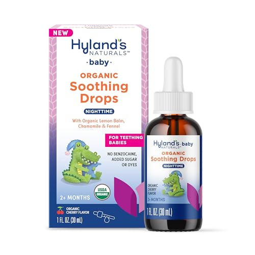 Hyland's Baby Organic Nighttime Soothing Drops for Oral Discomfort, 1 oz, Ages 2 Months and up, Organic Cherry Flavor | Amazon (US)