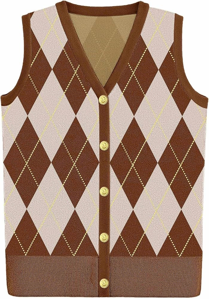 Zeagoo Womens Sweater Vest V Neck Button Down Shirts Trendy Knit Sleeveless Cardigan Top Shirt S-... | Amazon (US)