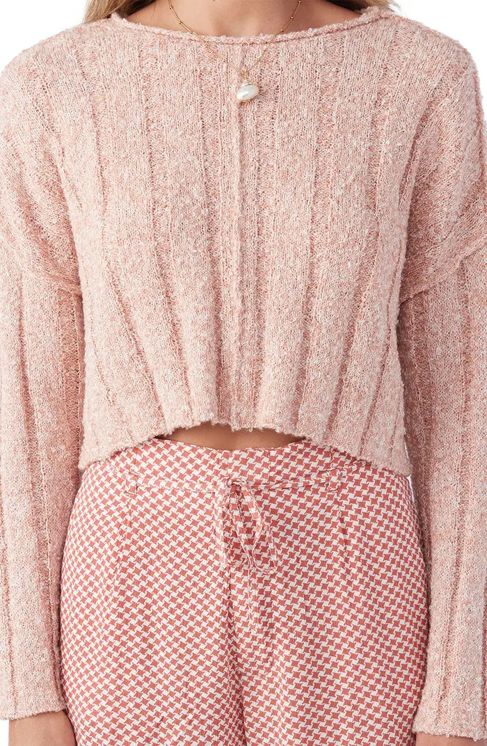 Dellian Mélange Roll Neck Crop Sweater | Nordstrom