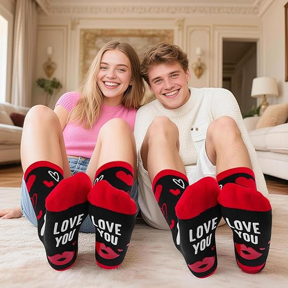 These valentine socks are more than just socks,they are a warm hug for the feet.Perfect for expressing your affection,they make a unforgettable valentines day gifts for men,husband,son,boyfriend valentines day gifts.The funny design says "love you" with every moment,making them a treasured anniversary or valentines day gifts and a daily reminder of your concern 

 #LTKValentine #LTKKids #LTKMens