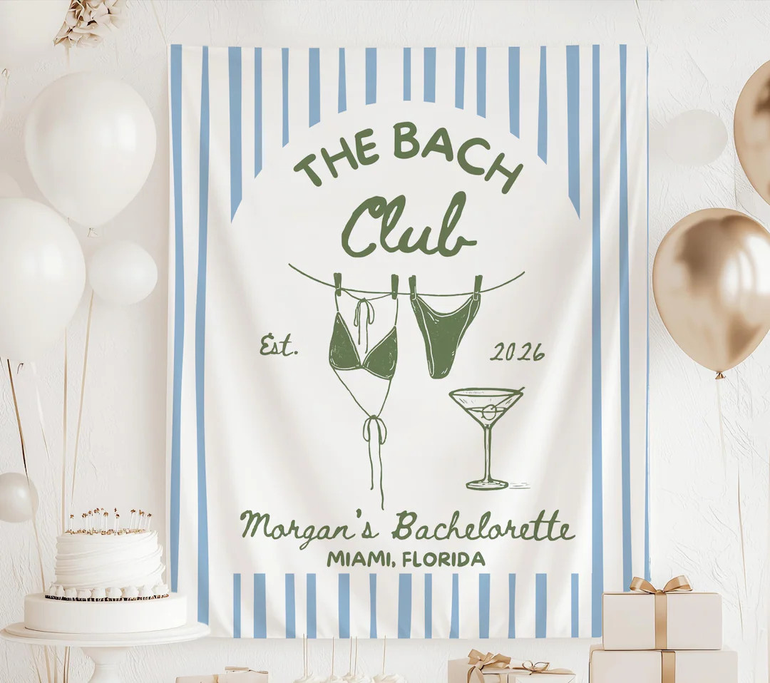 The Bach Club Banner, Personalized Bachelorette Party Backdrop, Custom Bach Weekend Sign, Bach Cl... | Etsy (US)