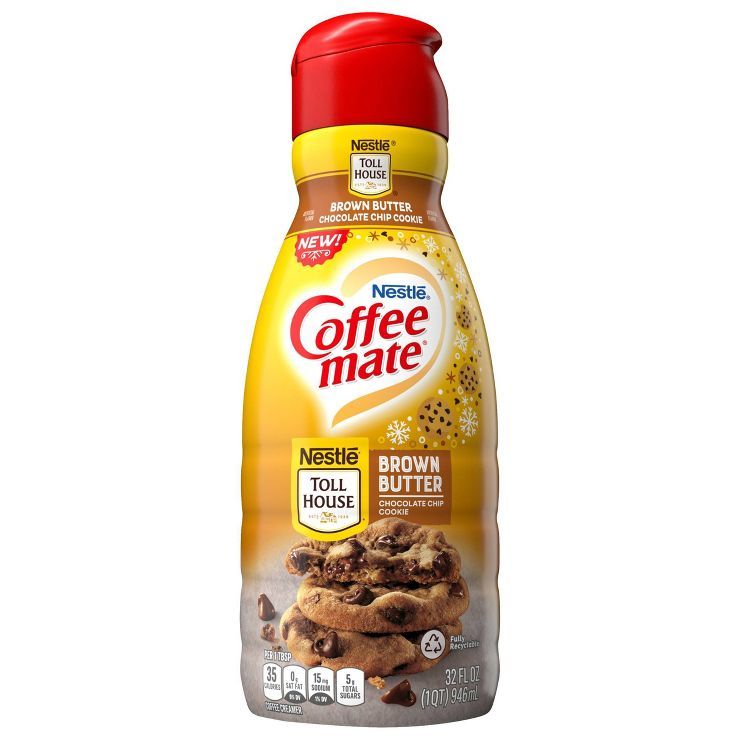 Coffee mate Tollhouse Brown Butter Chocolate Chip Cookie Coffee Creamer - 32 fl oz | Target