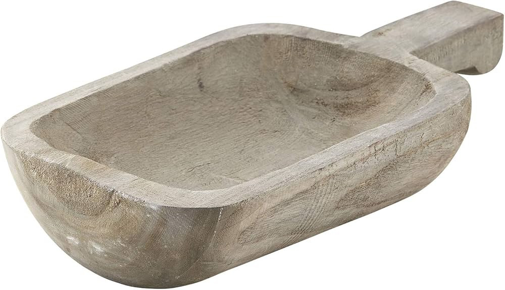 SB Design Studio PURE Design Hand Carved Paulownia Wood Serving Tray, 16.5" x 10", Gray Wash | Amazon (US)