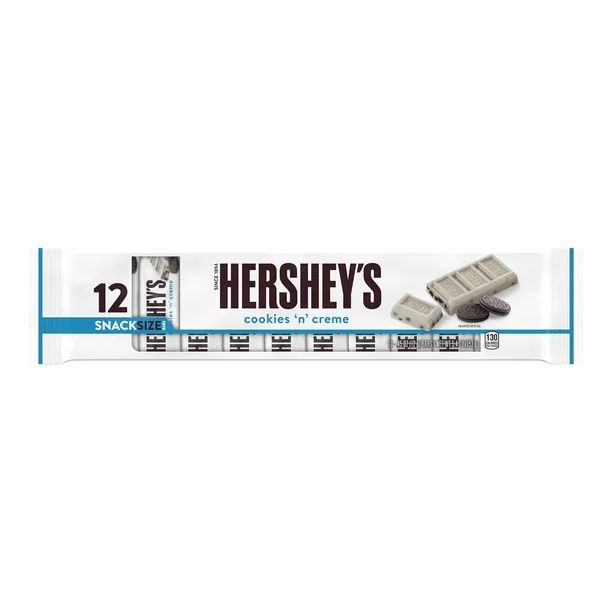 Hershey's, Cookies 'N' Creme Snack Size Candy, Individually Wrapped, 0.45 oz, Bars (12 Count) | Walmart (US)