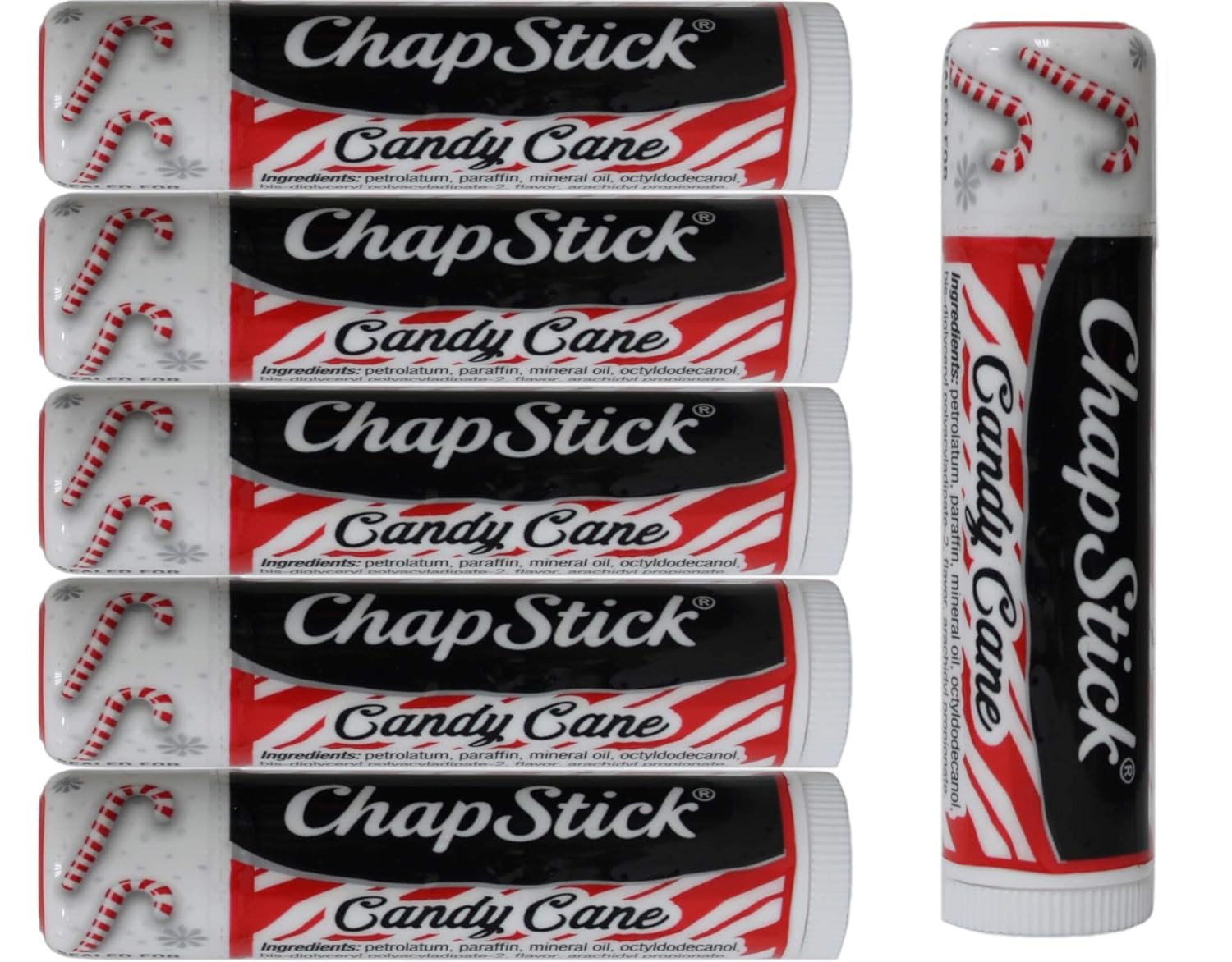 Candy Cane Chapstick Lip Balm, 6 Pieces | Amazon (US)