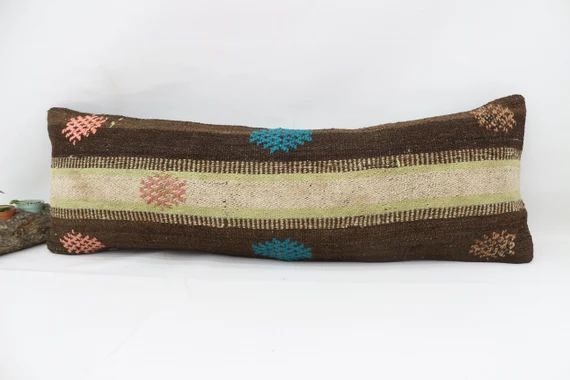 Outdoor Kilim Pillow,12x36 Navajo Pillow,Pillow Cover,Brown Pillow,Armchair Pillow,Patterned Pill... | Etsy (US)
