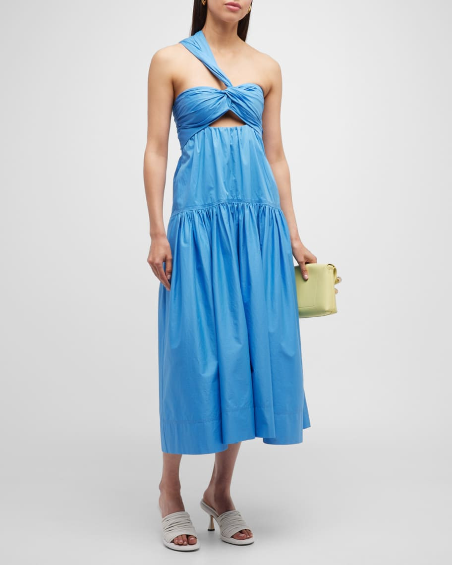 A.L.C. Aubrey Twisted Drop-Waist Midi Dress | Neiman Marcus