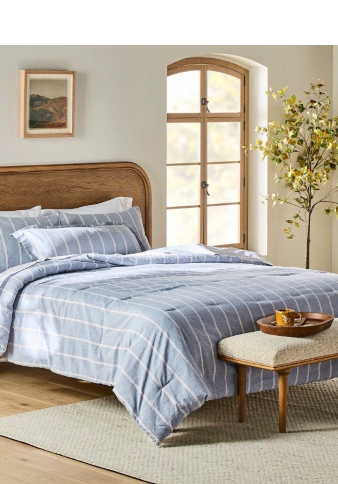New Target bedding looks like Pottery Barn + Serena & Lily. Blue and white comforter, sheets, pillows.

#LTKHome