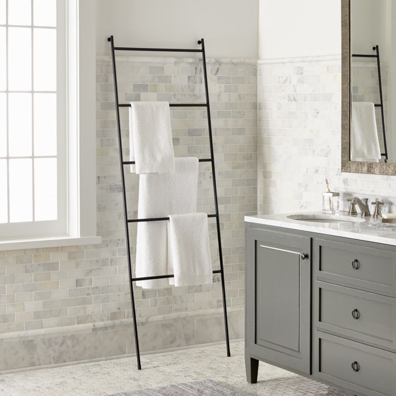 Jackson Black Towel Ladder + Reviews | Crate and Barrel | Crate & Barrel