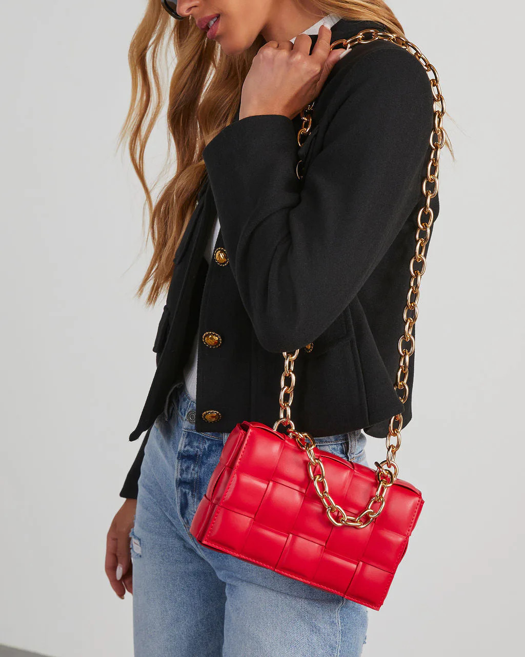 Desire Padded Woven Chain Handbag | VICI